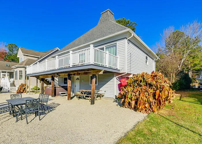 Furnished Deck! Waterfront Ocean Pines Home